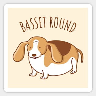 Round Basset Hound Sticker